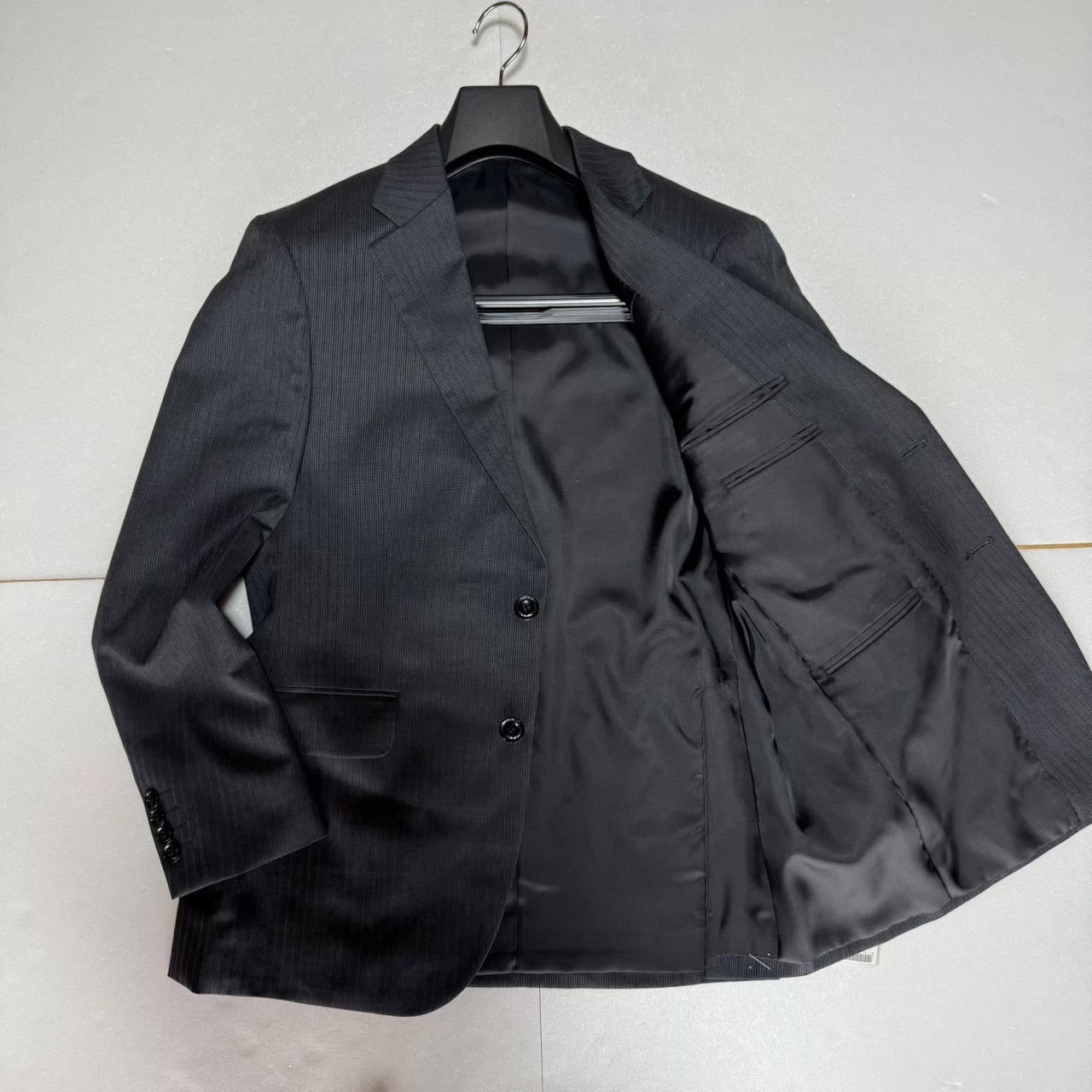【OG-24】GIVERDYE (ジバルディ)617B8003 グレー シャドーストライプツーパンツスーツ AB4
