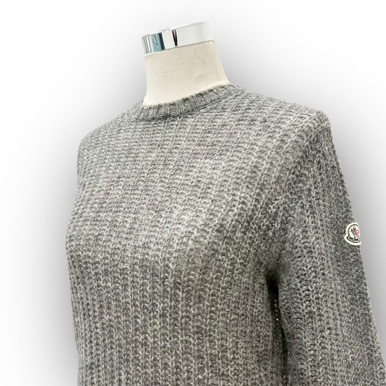 【642-8】MONCLER ニット・セーター A20919025300 97857/ウール/M/レディース/グレー