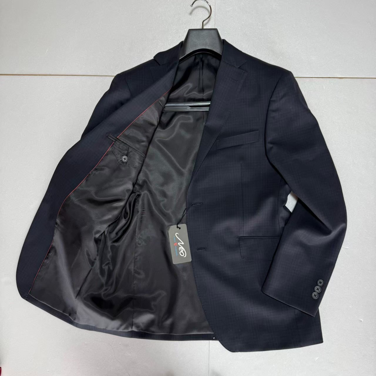 【OG-19】NEO CAESAR (ネオシーザー)191A9006 ネイビー チェックスーツ ABM