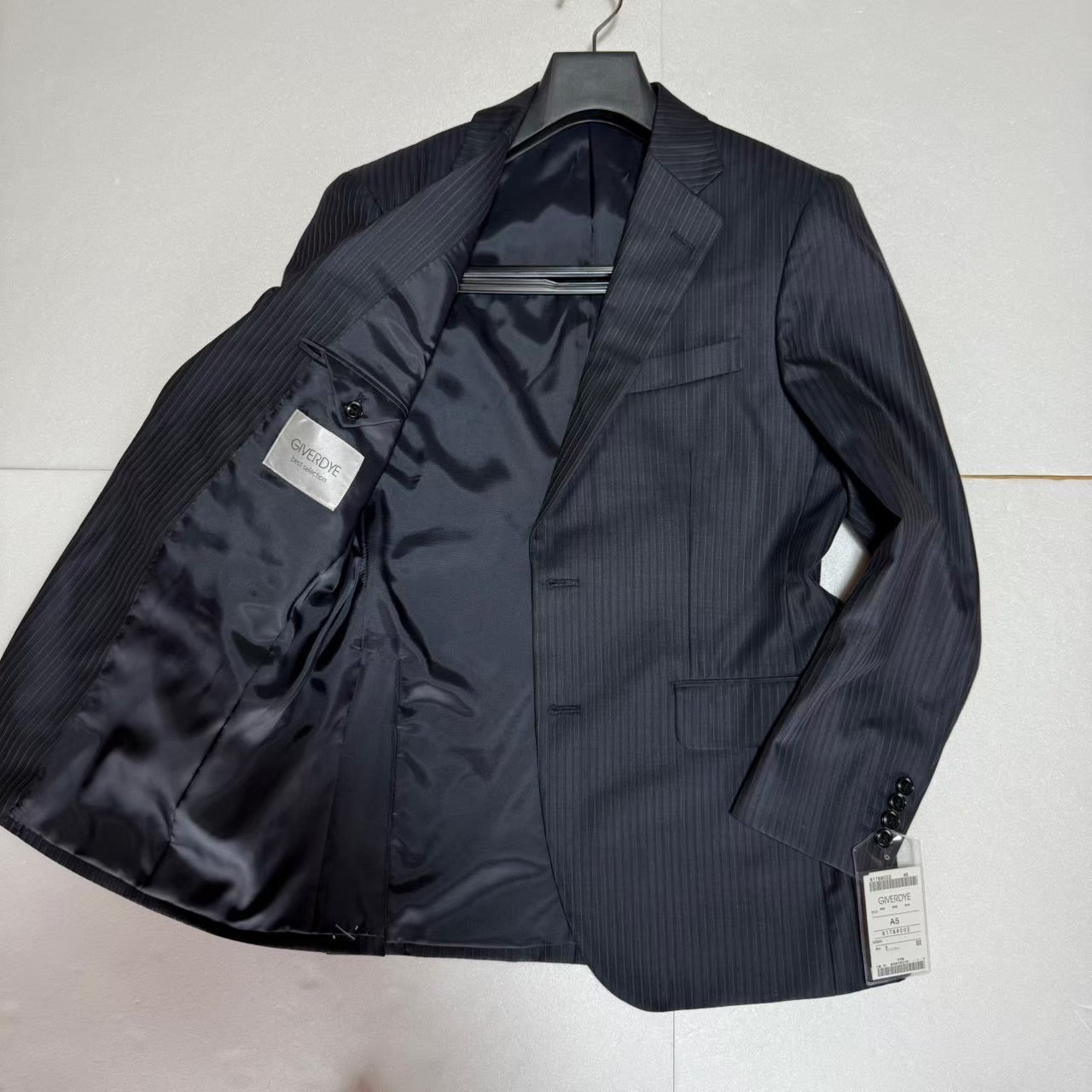 【OG-23】GIVERDYE (ジバルディ)617B8002 ネイビー シャドーストライプツーパンツスーツ A5