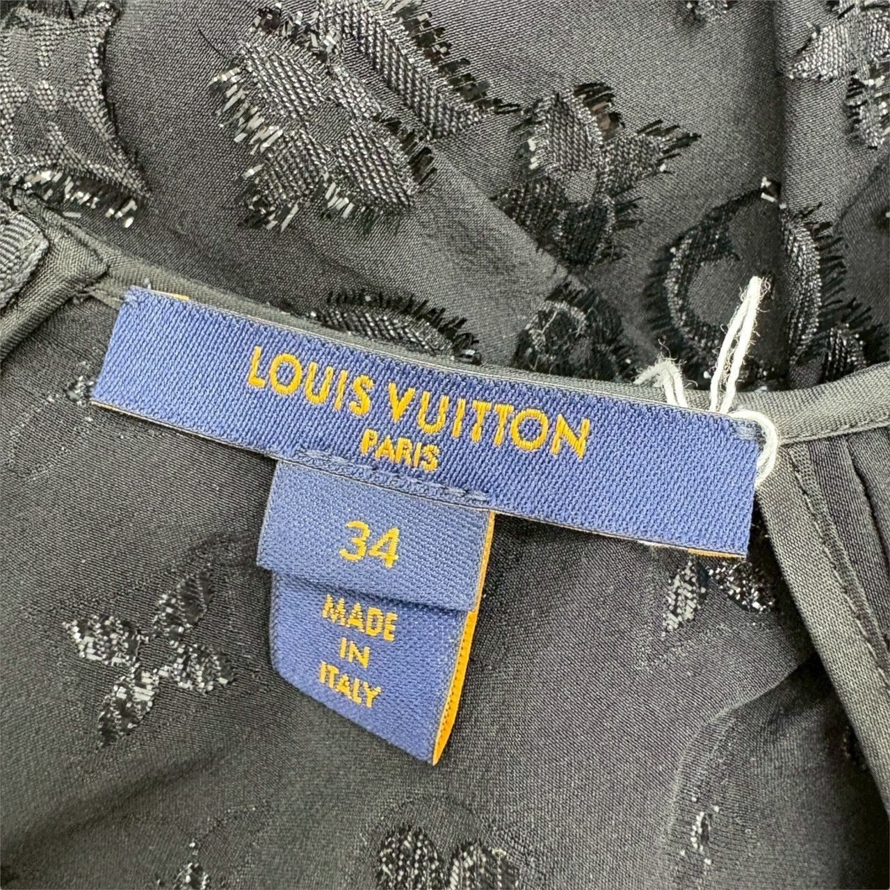 【SRC-2】LOUIS VUITTON 黒 長袖ワンピース 34