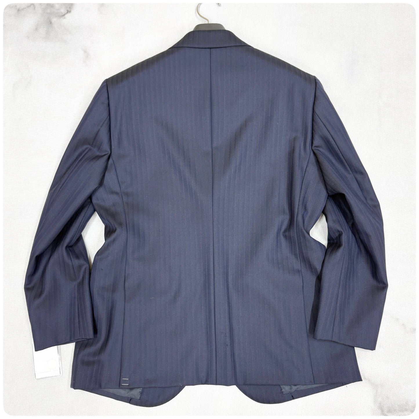 新品 GIVERDYE ジバルディ 3ピース ストライプ ビジネススーツ ネイビー S