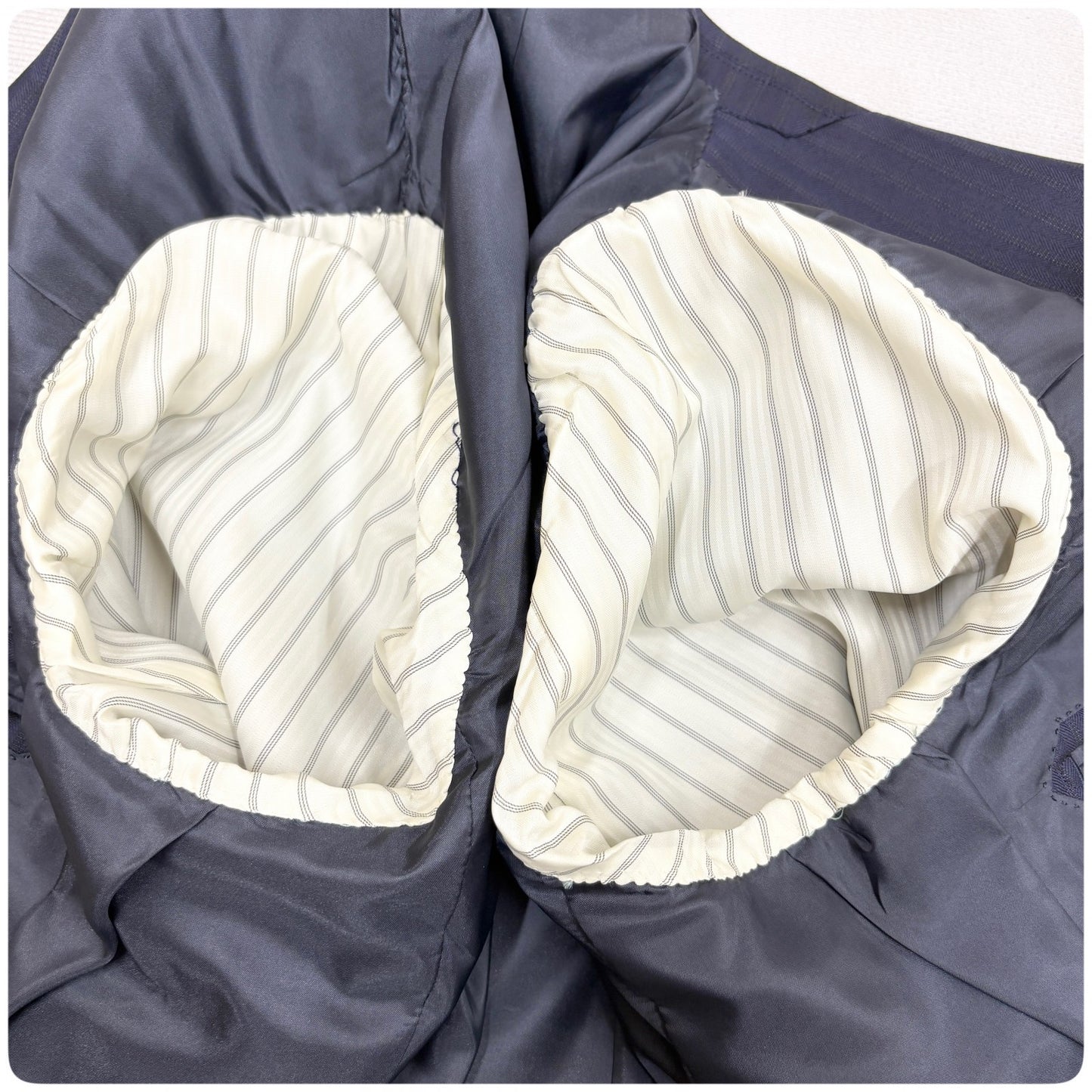 新品 GIVERDYE ジバルディ 3ピース ストライプ ビジネススーツ ネイビー S