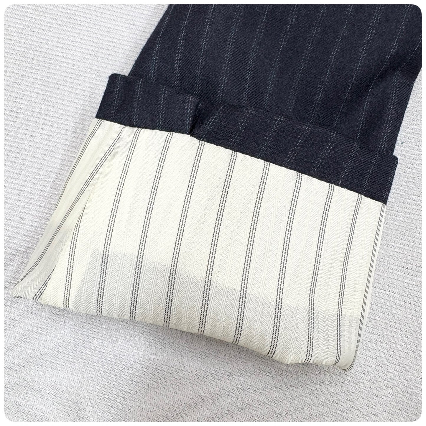 新品 GIVERDYE ジバルディ ストライプ ビジネススーツ ネイビー XL