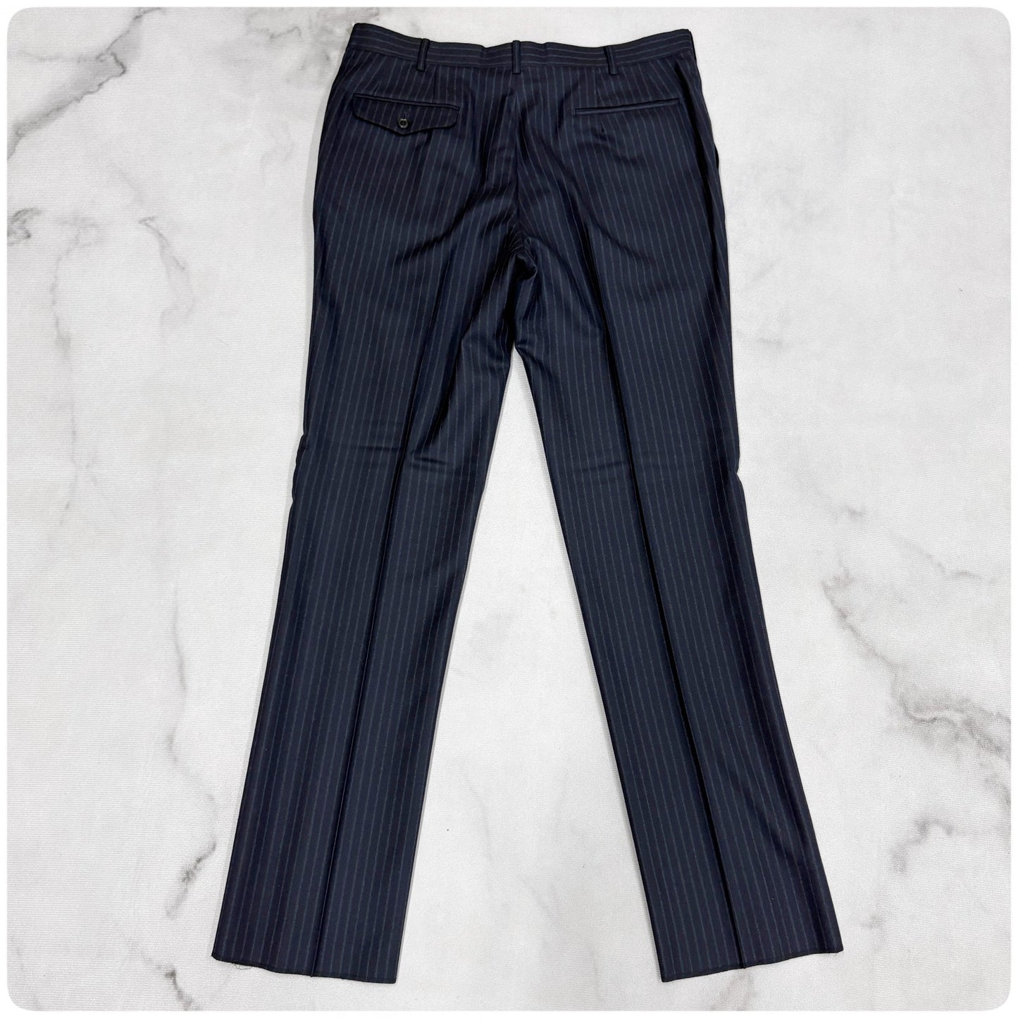 新品 GIVERDYE ジバルディ ストライプ ビジネススーツ ネイビー XL