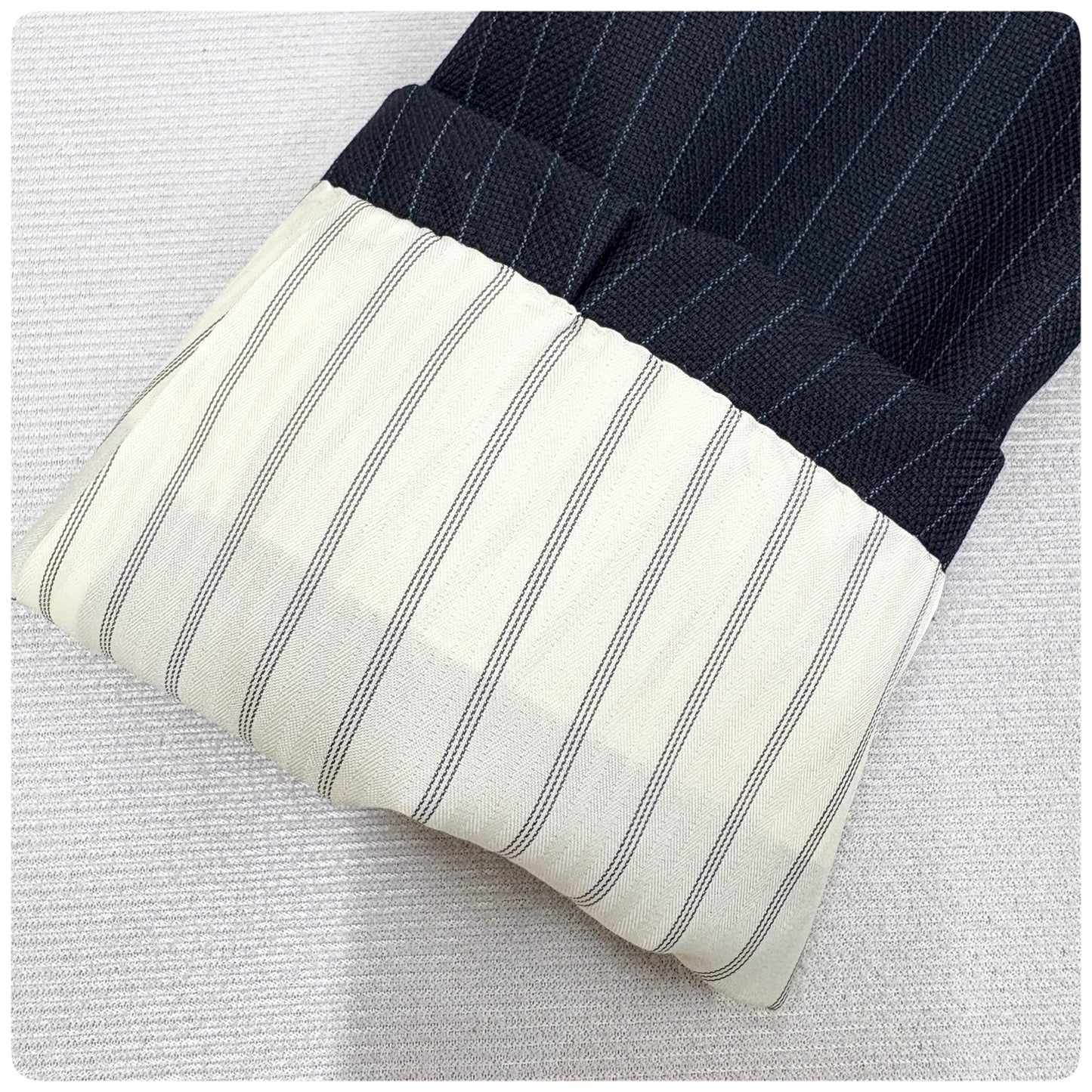 新品 GIVERDYE ジバルディ ストライプ ビジネススーツ ネイビー S
