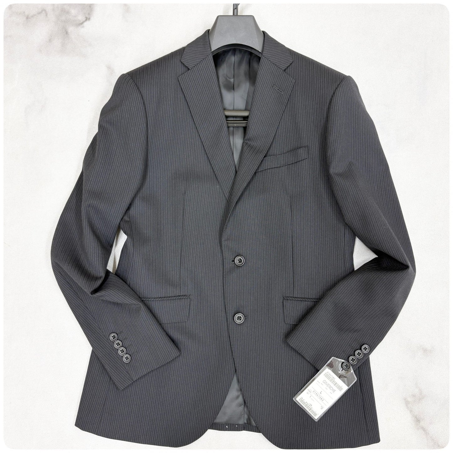 新品 GIVERDYE ジバルディ ストライプ ビジネススーツ ブラック L