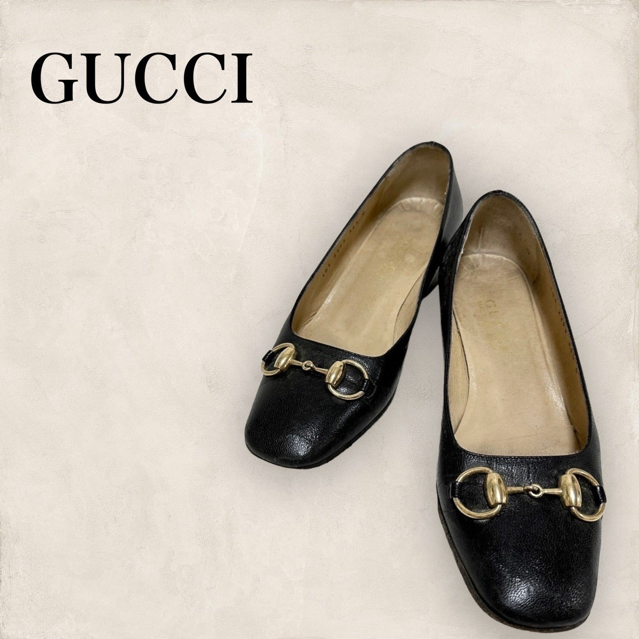 多少の使用感あり】GUCCI グッチ ビット ローヒールパンプス サイズ36 