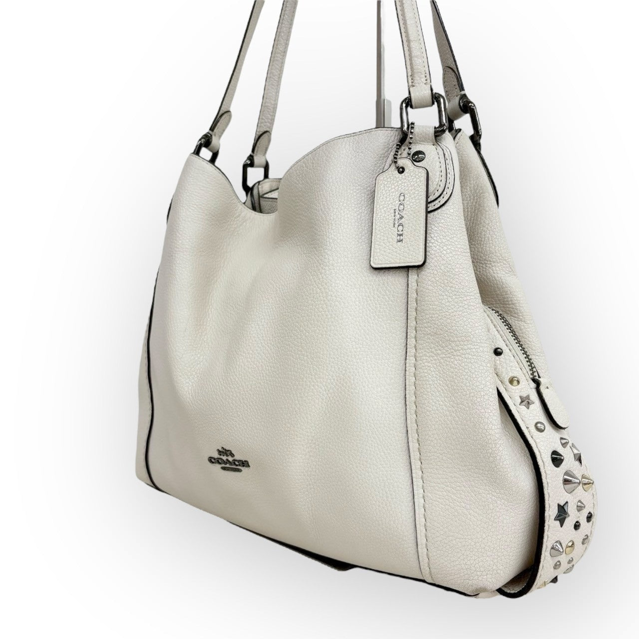 COACH コーチ トートバッグ イーディ31 ウィズ スター リベット ホワイト 59468