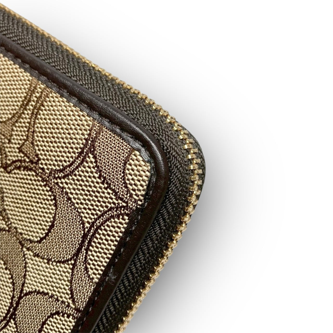 12 COACH コーチ 長財布 シグネチャー ブラウン