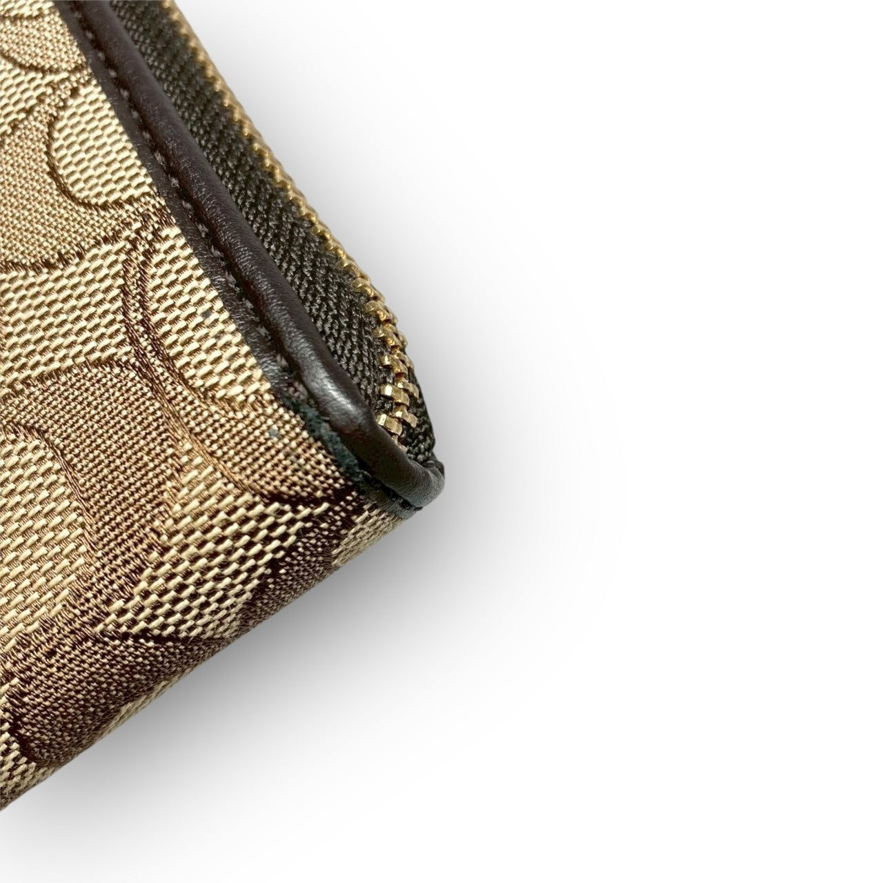 12 COACH コーチ 長財布 シグネチャー ブラウン