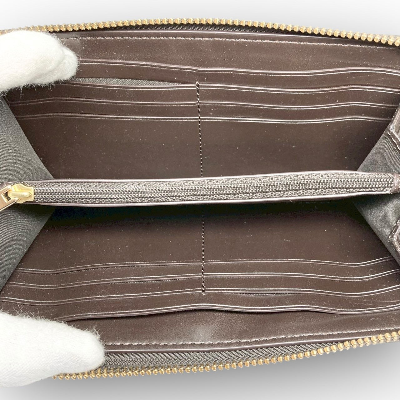 12 COACH コーチ 長財布 シグネチャー ブラウン