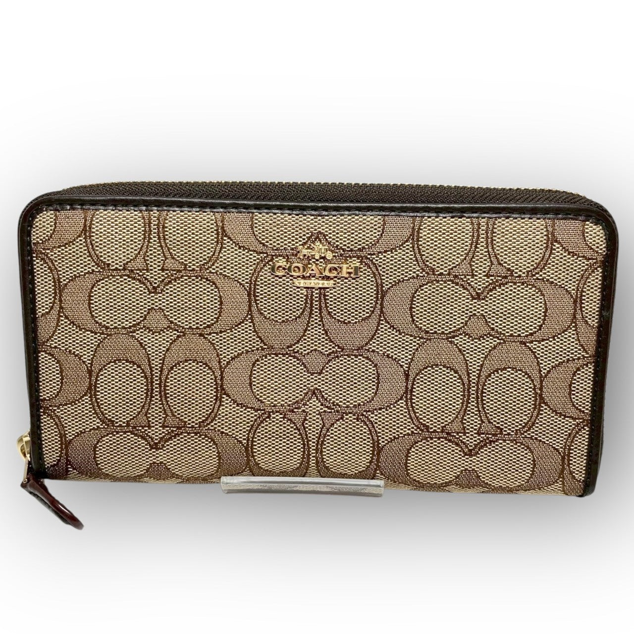 12 COACH コーチ 長財布 シグネチャー ブラウン