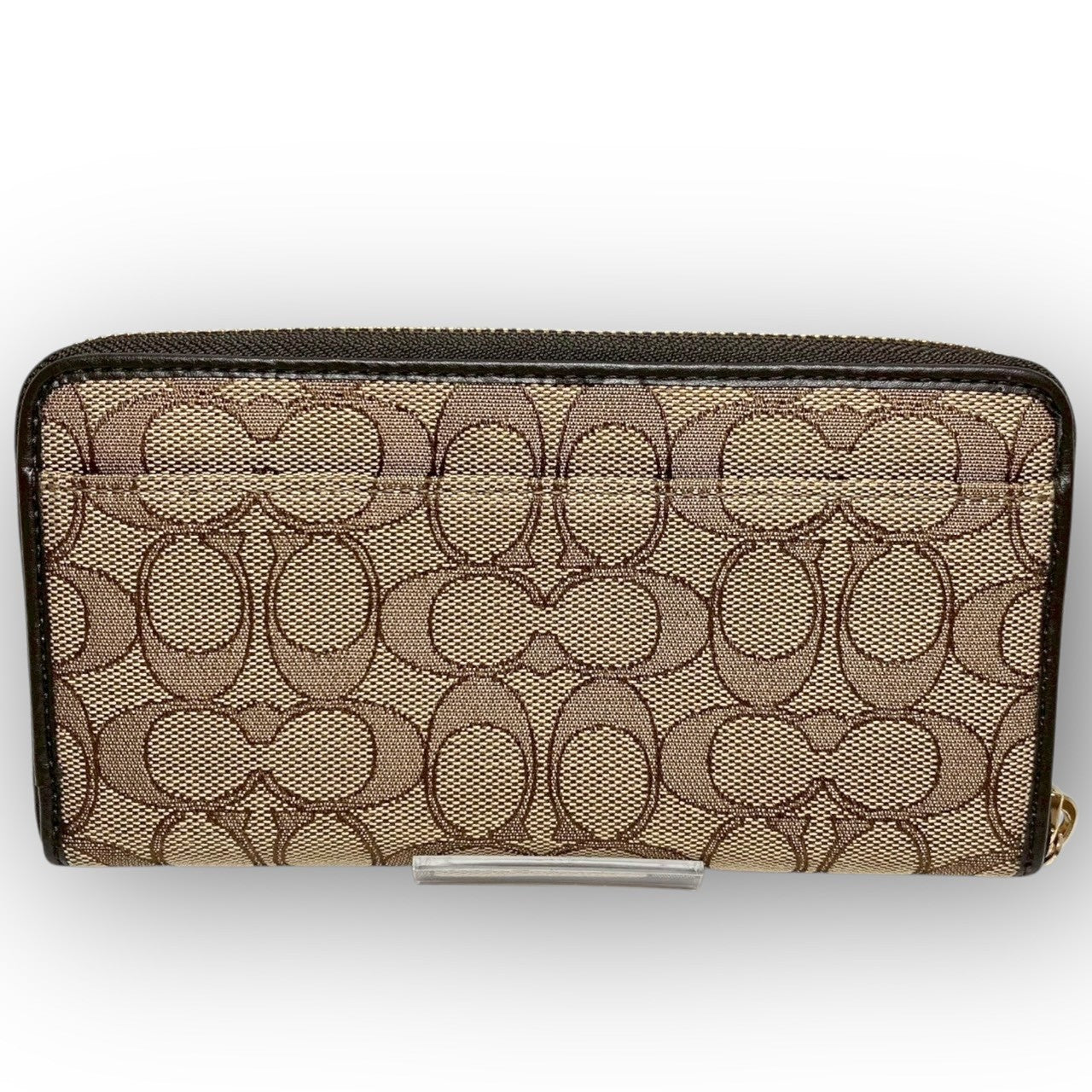 12 COACH コーチ 長財布 シグネチャー ブラウン