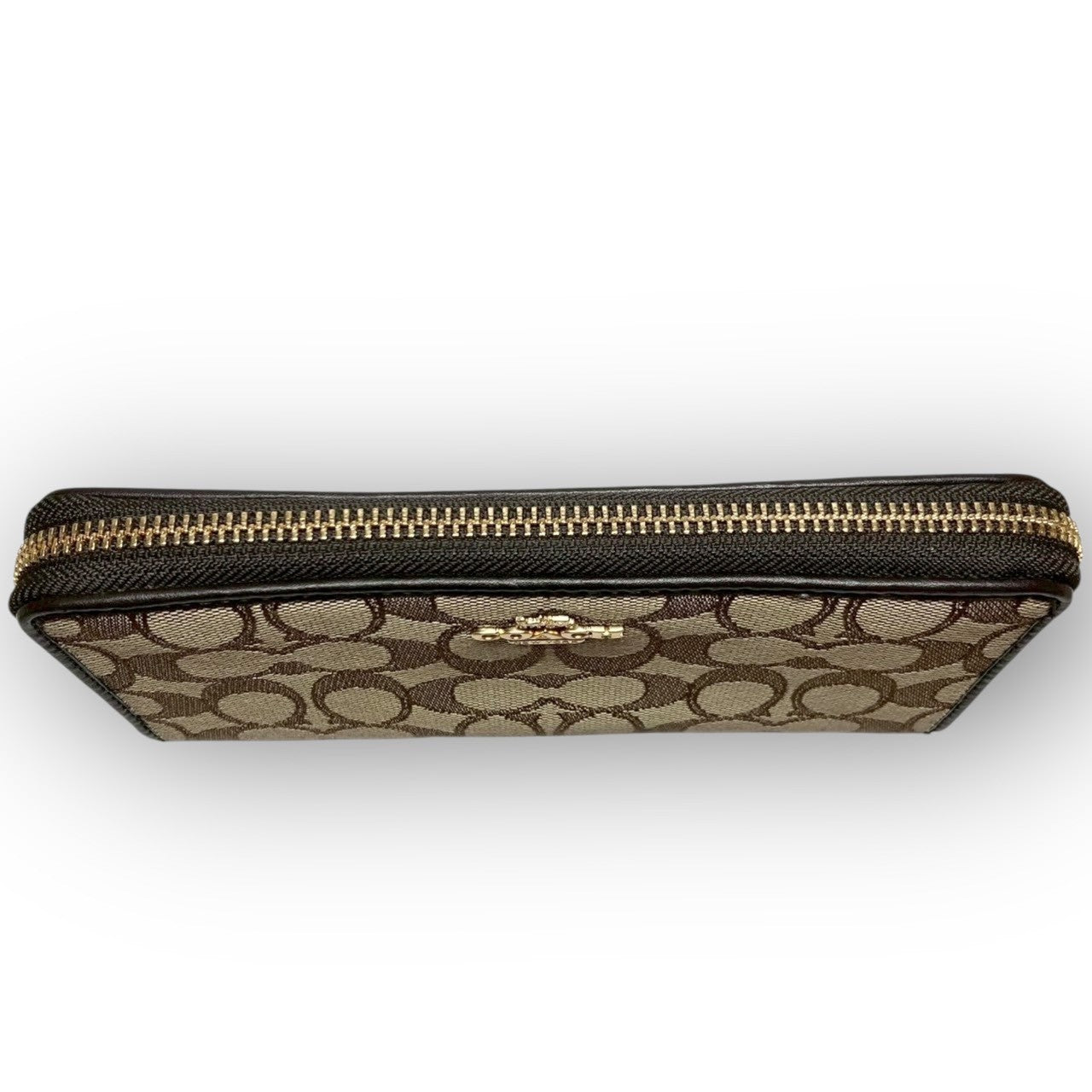12 COACH コーチ 長財布 シグネチャー ブラウン