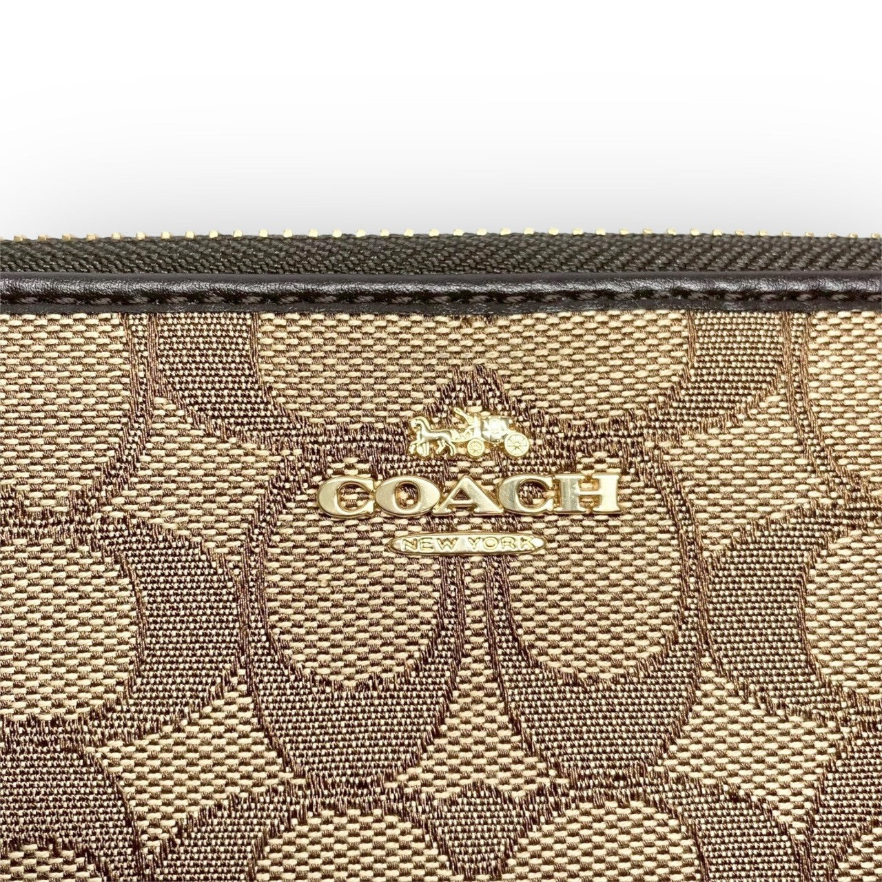 12 COACH コーチ 長財布 シグネチャー ブラウン
