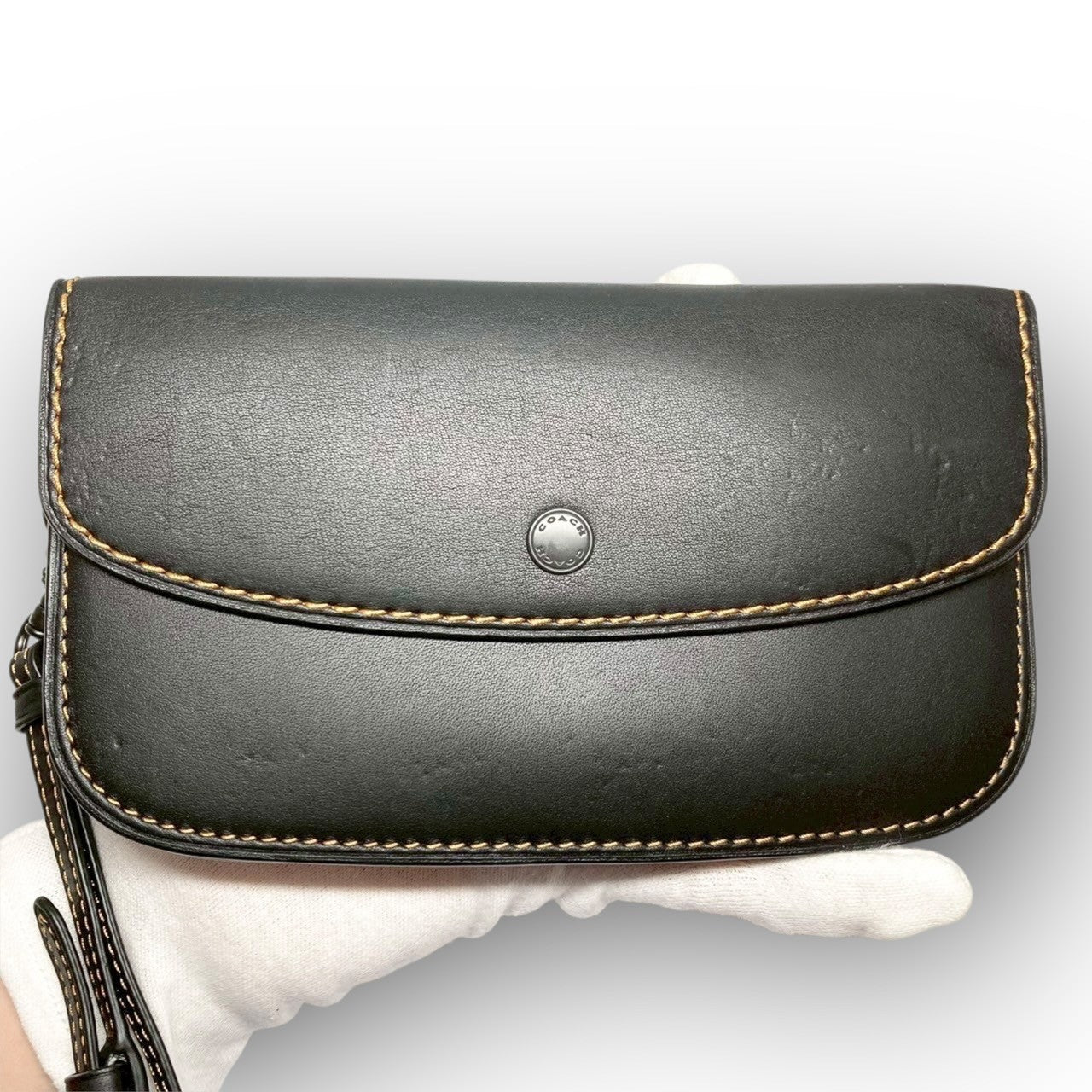 25 COACH コーチ 長財布 ポーチ型 ブラック