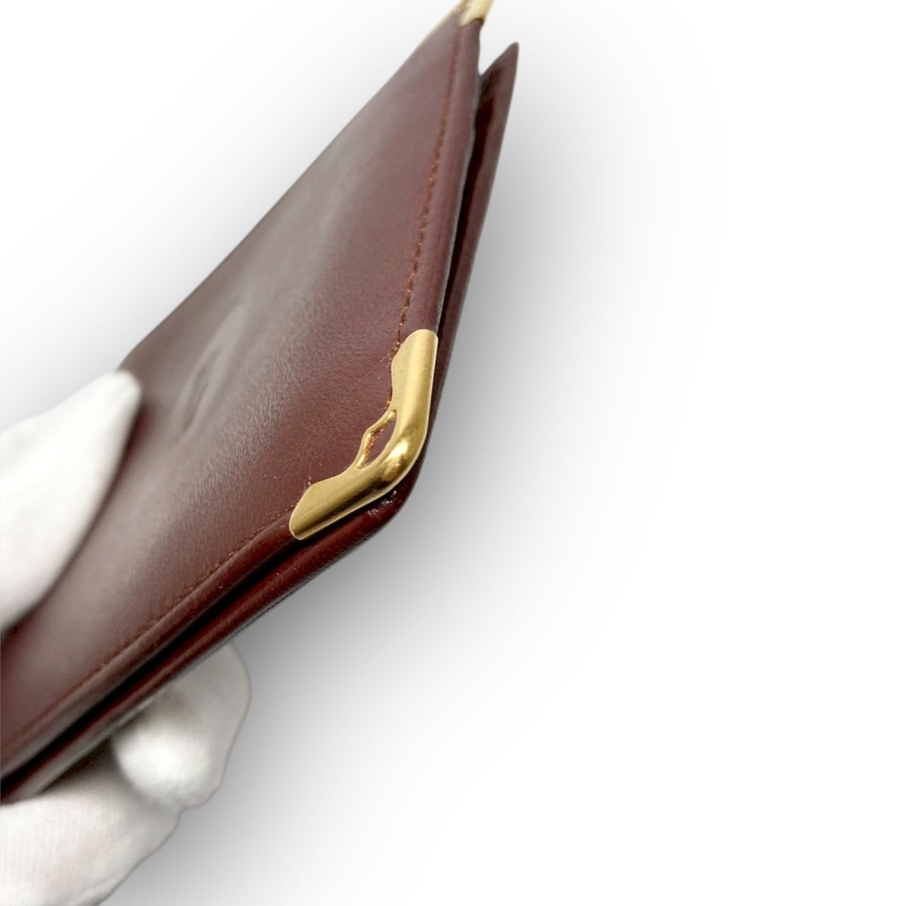 32 Cartier カルティエ 札入れ 二つ折り財布 ボルドー