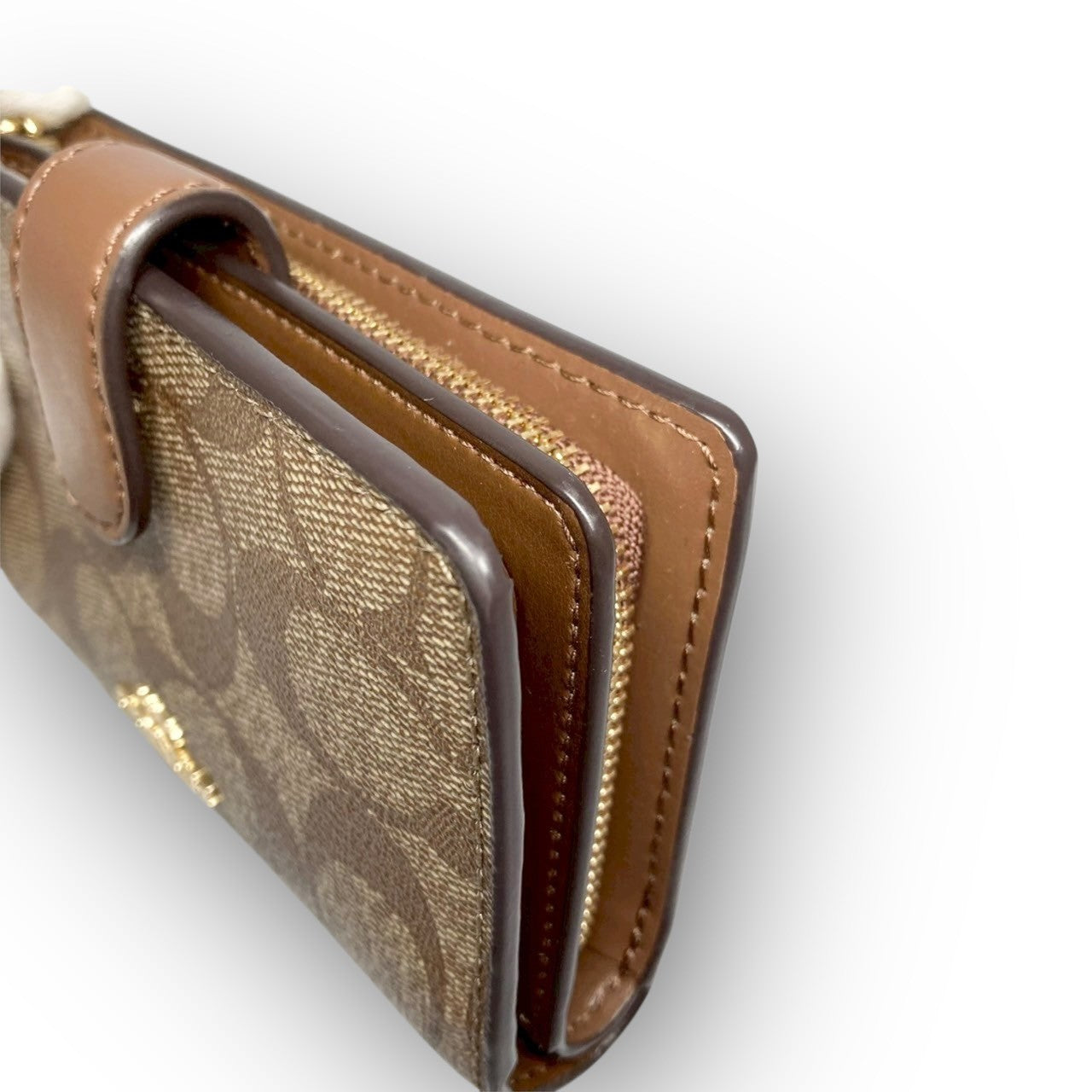 35 COACH コーチ 二つ折り財布 シグネチャー ブラウン