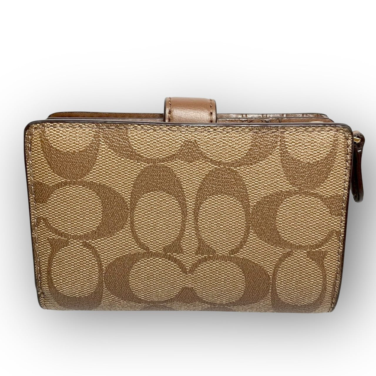 35 COACH コーチ 二つ折り財布 シグネチャー ブラウン
