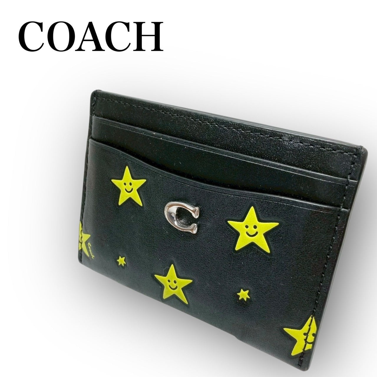 36 COACH コーチ カードケース スター ブラック