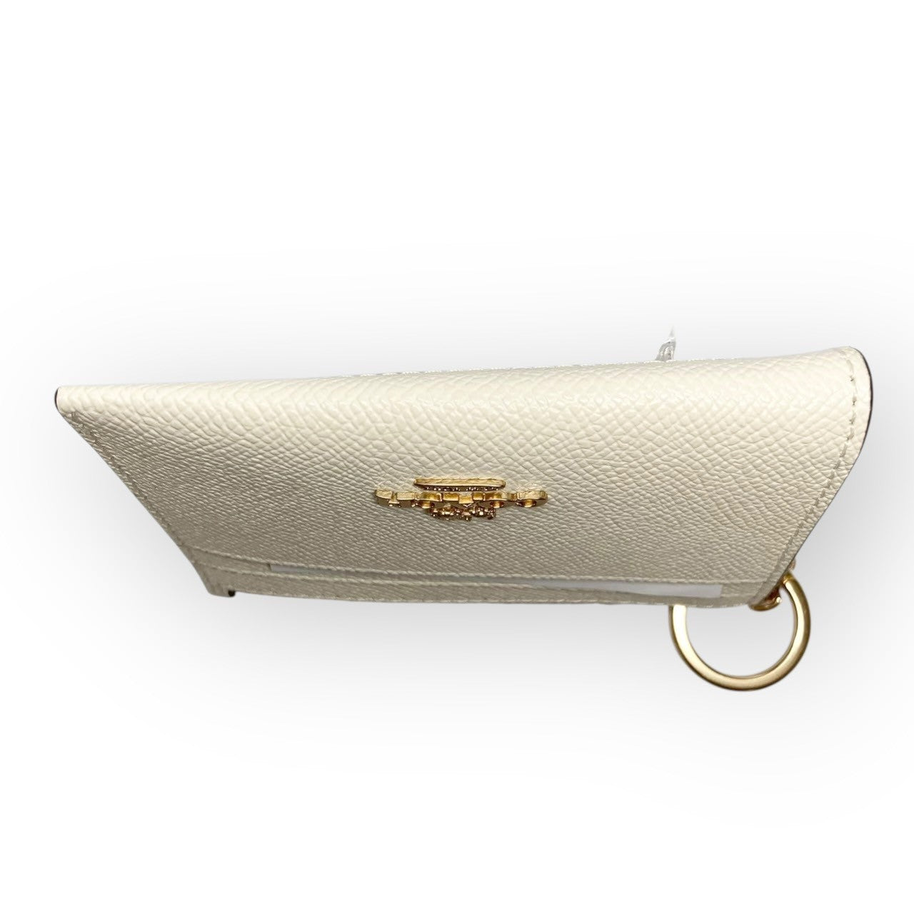 40 COACH コーチ コインケース パスケース キーホルダー付き アイボリー
