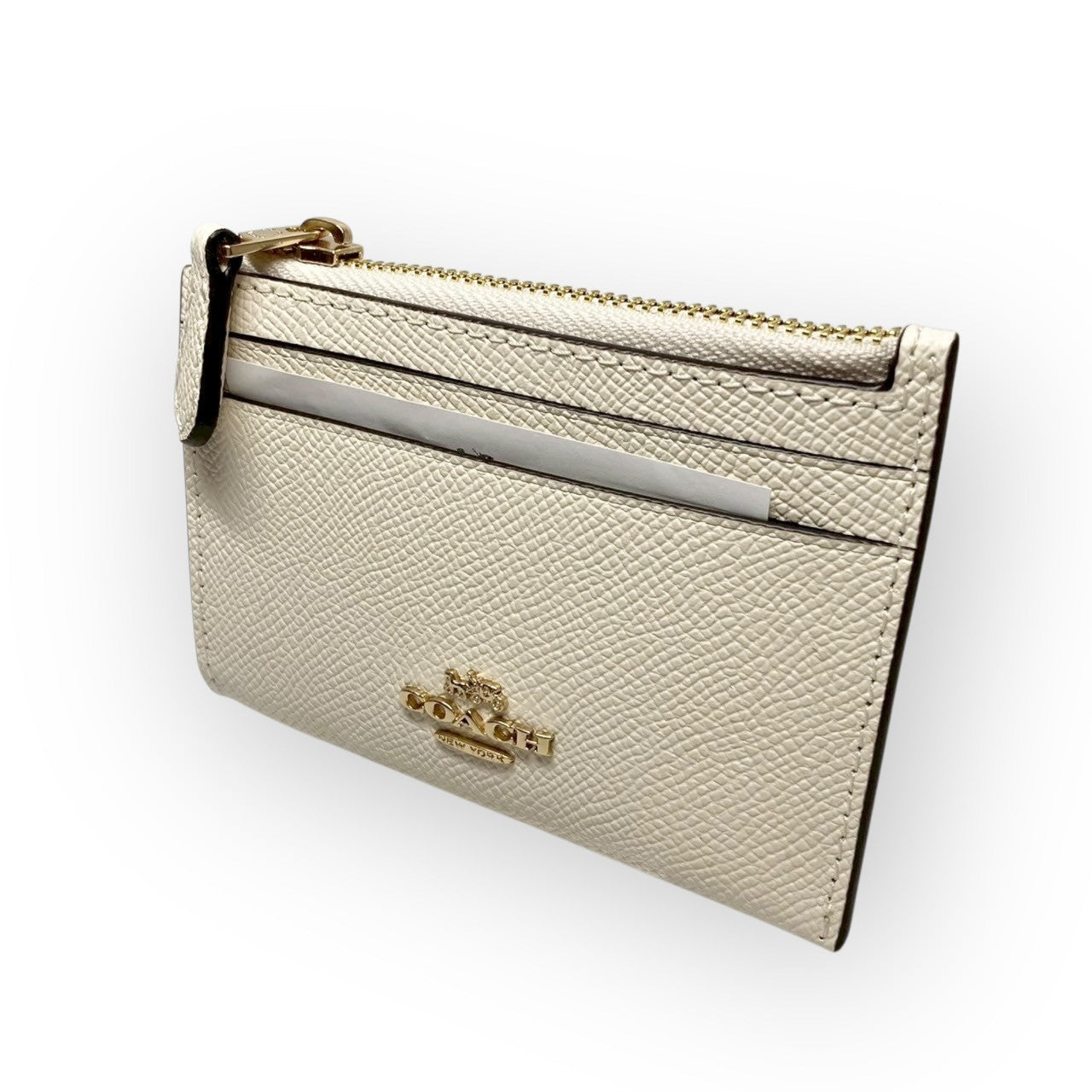 40 COACH コーチ コインケース パスケース キーホルダー付き アイボリー