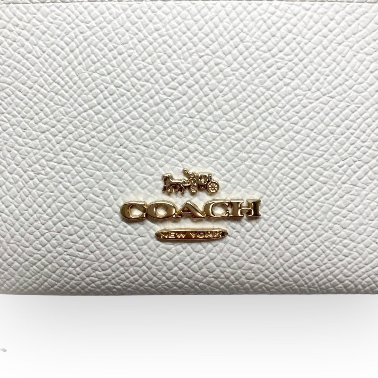 40 COACH コーチ コインケース パスケース キーホルダー付き アイボリー