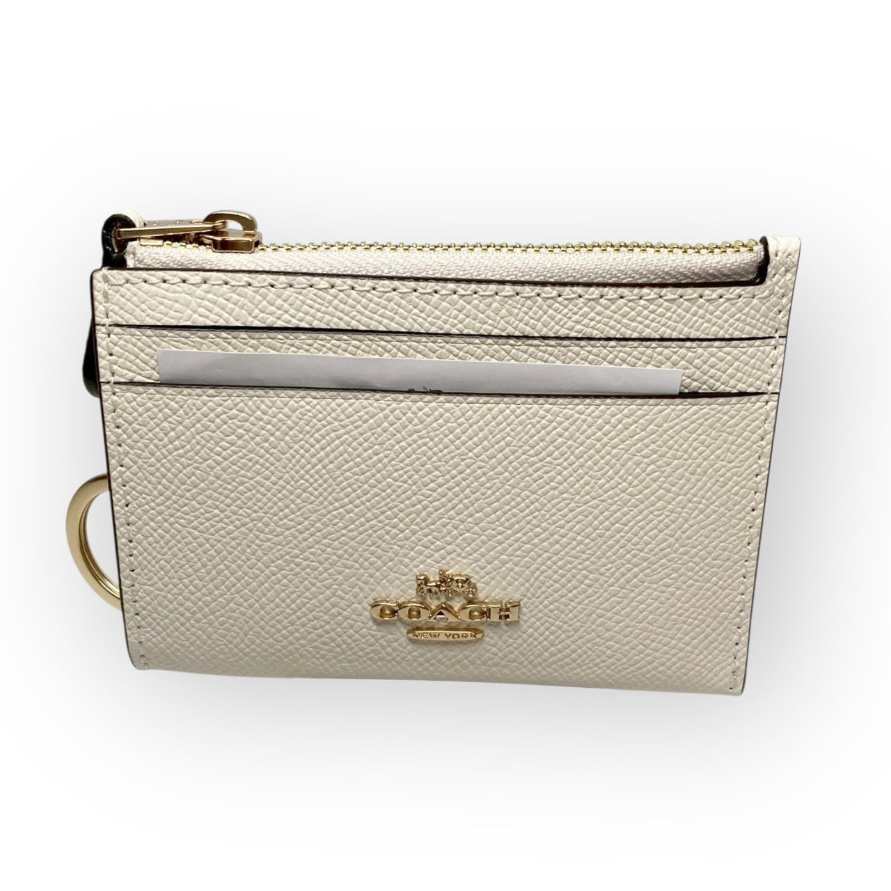 40 COACH コーチ コインケース パスケース キーホルダー付き アイボリー