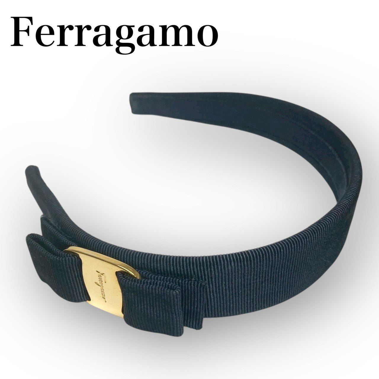 44 Salvatore Ferragamo サルヴァトーレフェラガモ カチューシャ ブラック