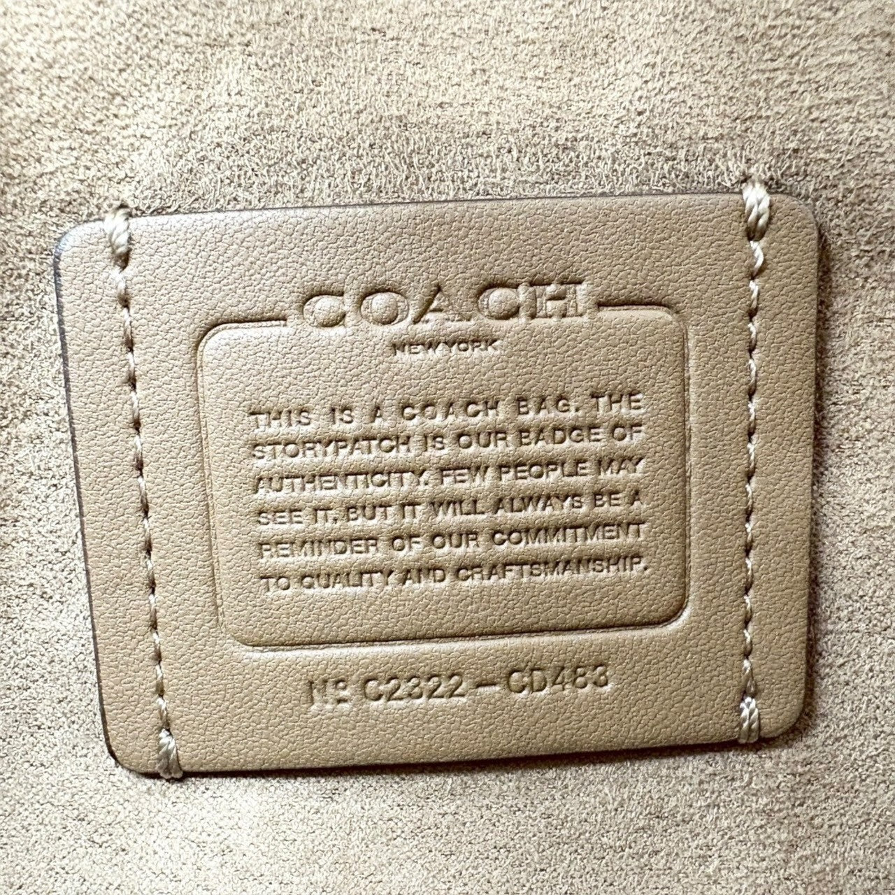 63 COACH コーチ 2way 型押し ショルダーバッグ ベージュ×アイボリー