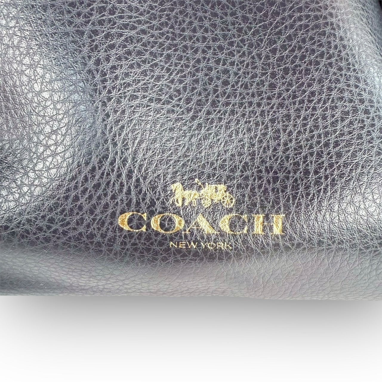 68 COACH コーチ トートバッグ ネイビー×ブルー 大容量 レザーB1732 F50818