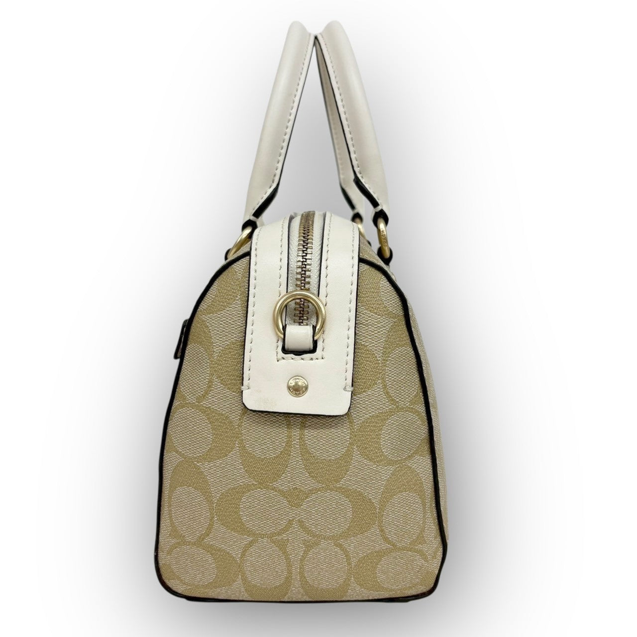 69 COACH コーチ PVCレザー 2way ショルダーバッグ ベージュ×ホワイト