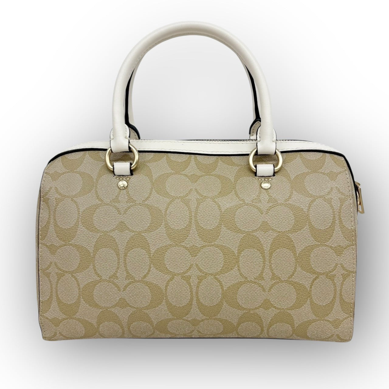 69 COACH コーチ PVCレザー 2way ショルダーバッグ ベージュ×ホワイト