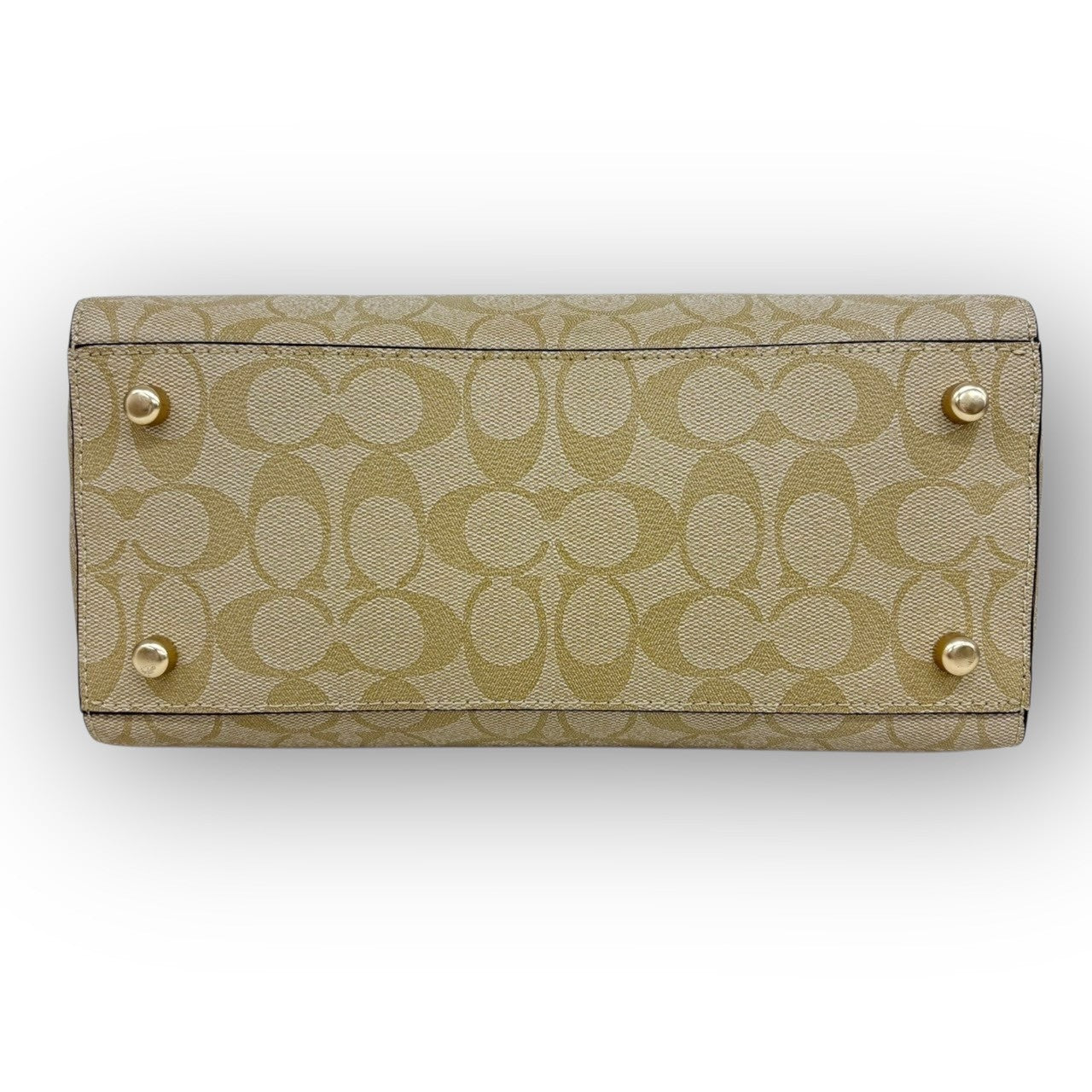 69 COACH コーチ PVCレザー 2way ショルダーバッグ ベージュ×ホワイト