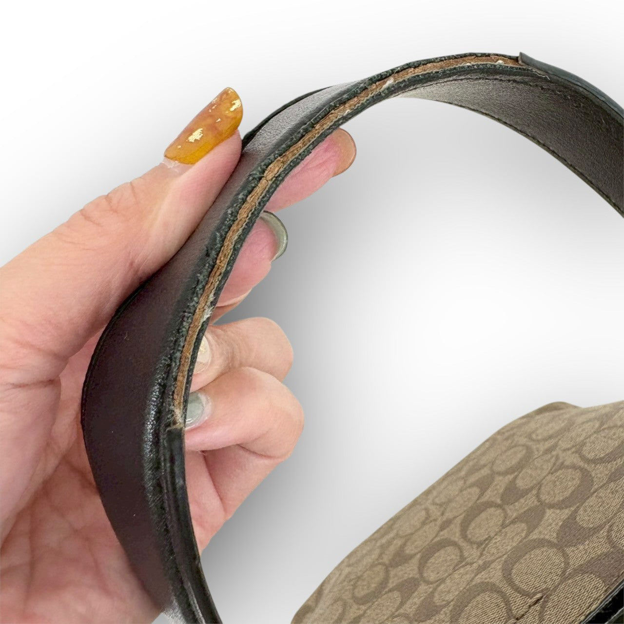 70 COACH コーチ トートバッグ シグネチャー ブラウン