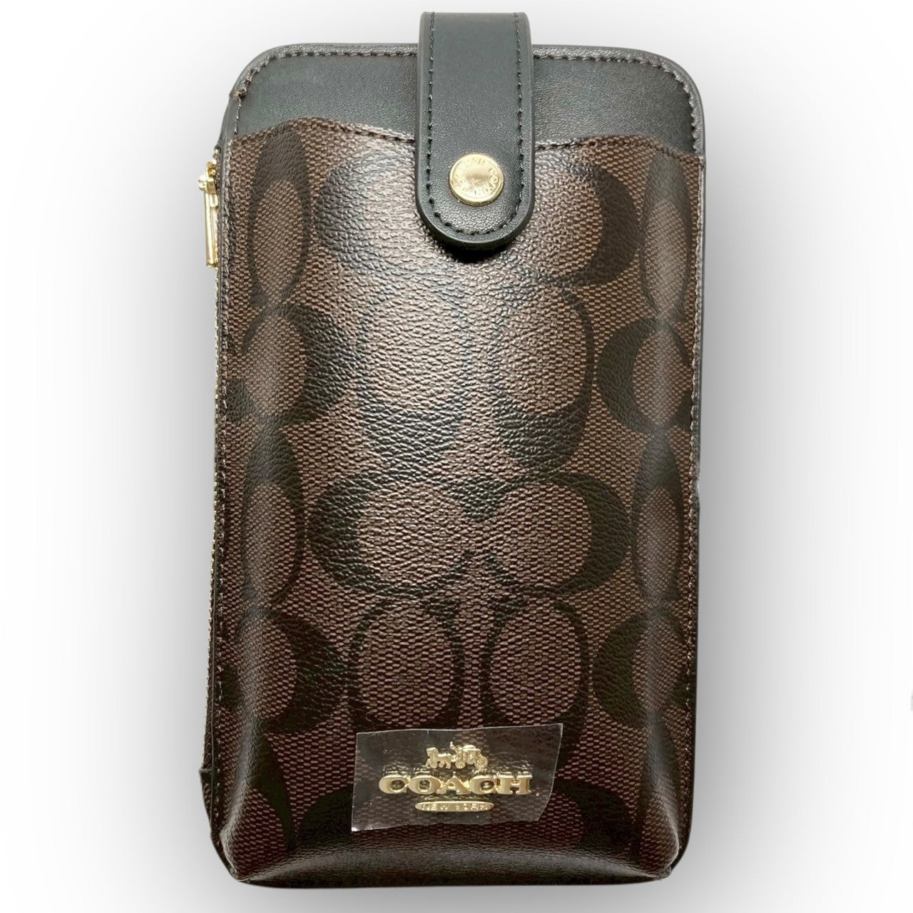 75 COACH コーチ チェーンバッグ スマホショルダー シグネチャー ブラウン/ブラック