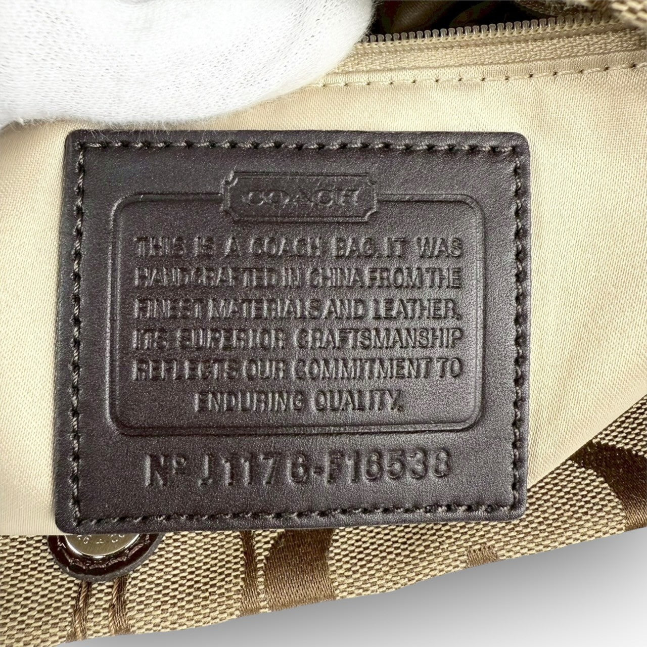 77 COACH コーチ トートバッグ シグネチャー ベージュ×ブラウンJ1176 F16538