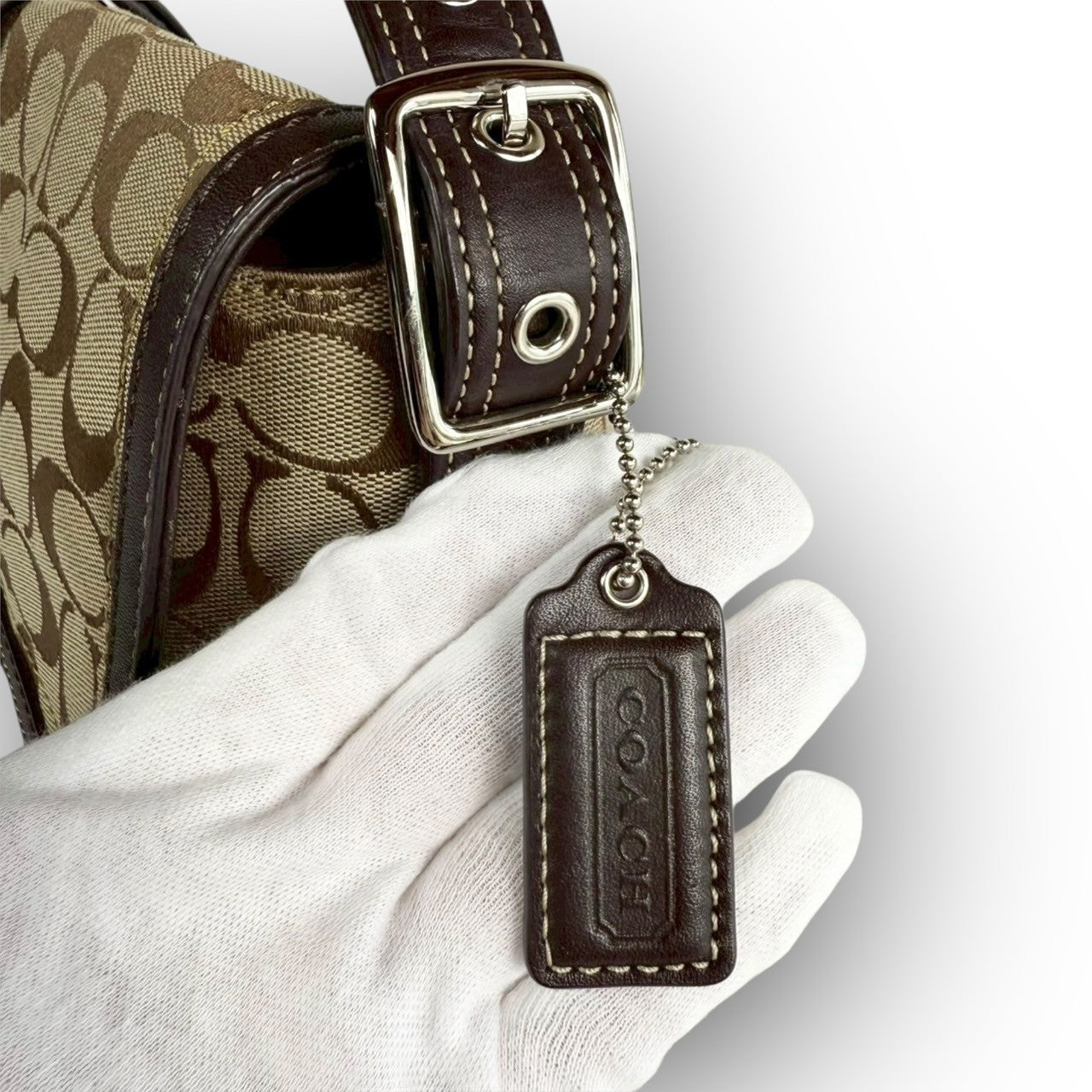 83 COACH コーチ トートバッグ シグネチャー×レザー