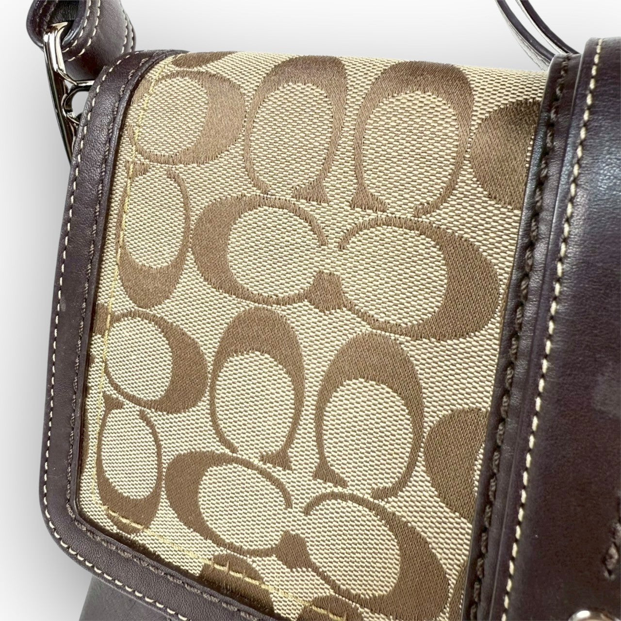 83 COACH コーチ トートバッグ シグネチャー×レザー