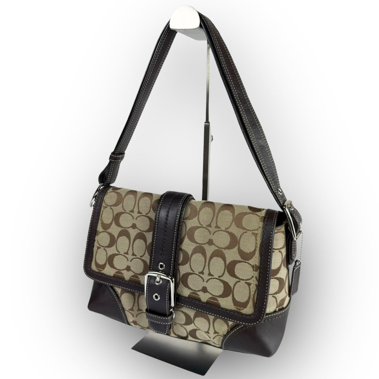 83 COACH コーチ トートバッグ シグネチャー×レザー