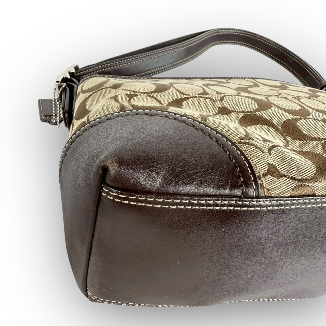 83 COACH コーチ トートバッグ シグネチャー×レザー