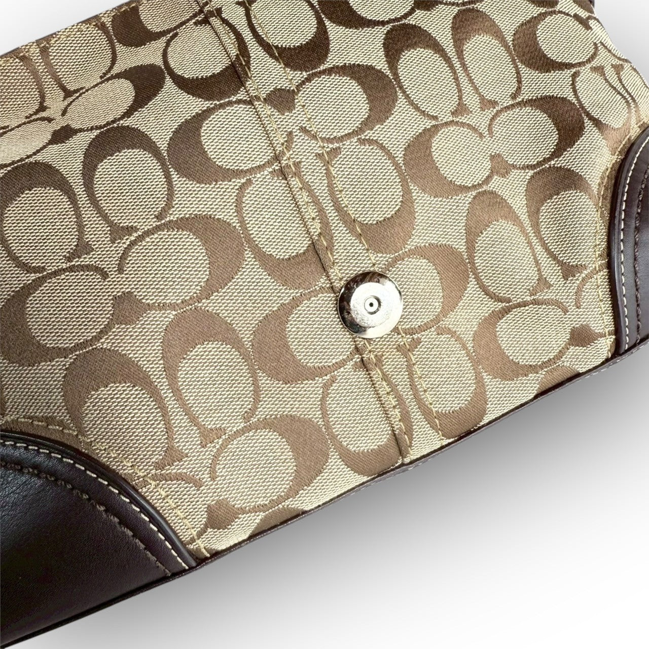 83 COACH コーチ トートバッグ シグネチャー×レザー