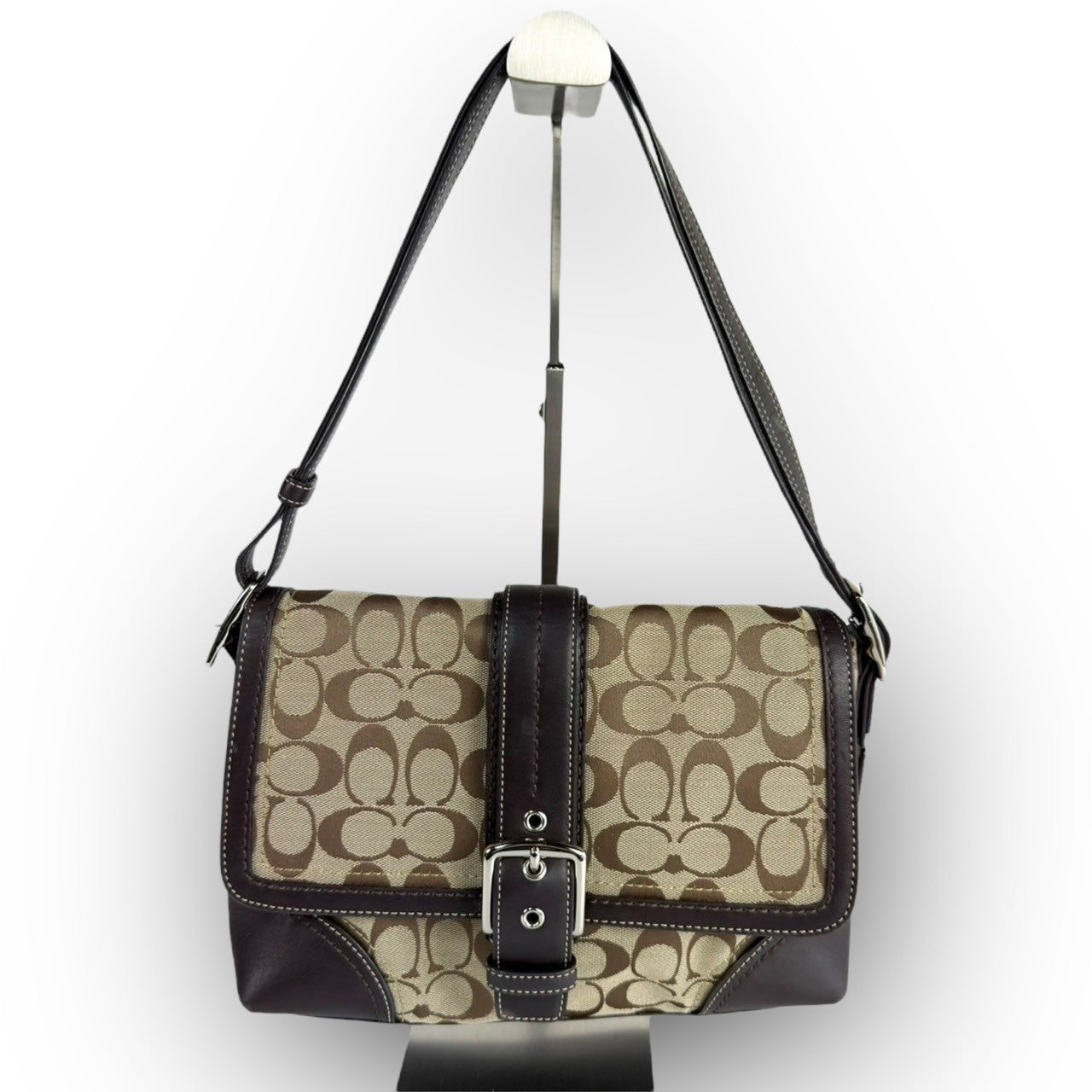 83 COACH コーチ トートバッグ シグネチャー×レザー