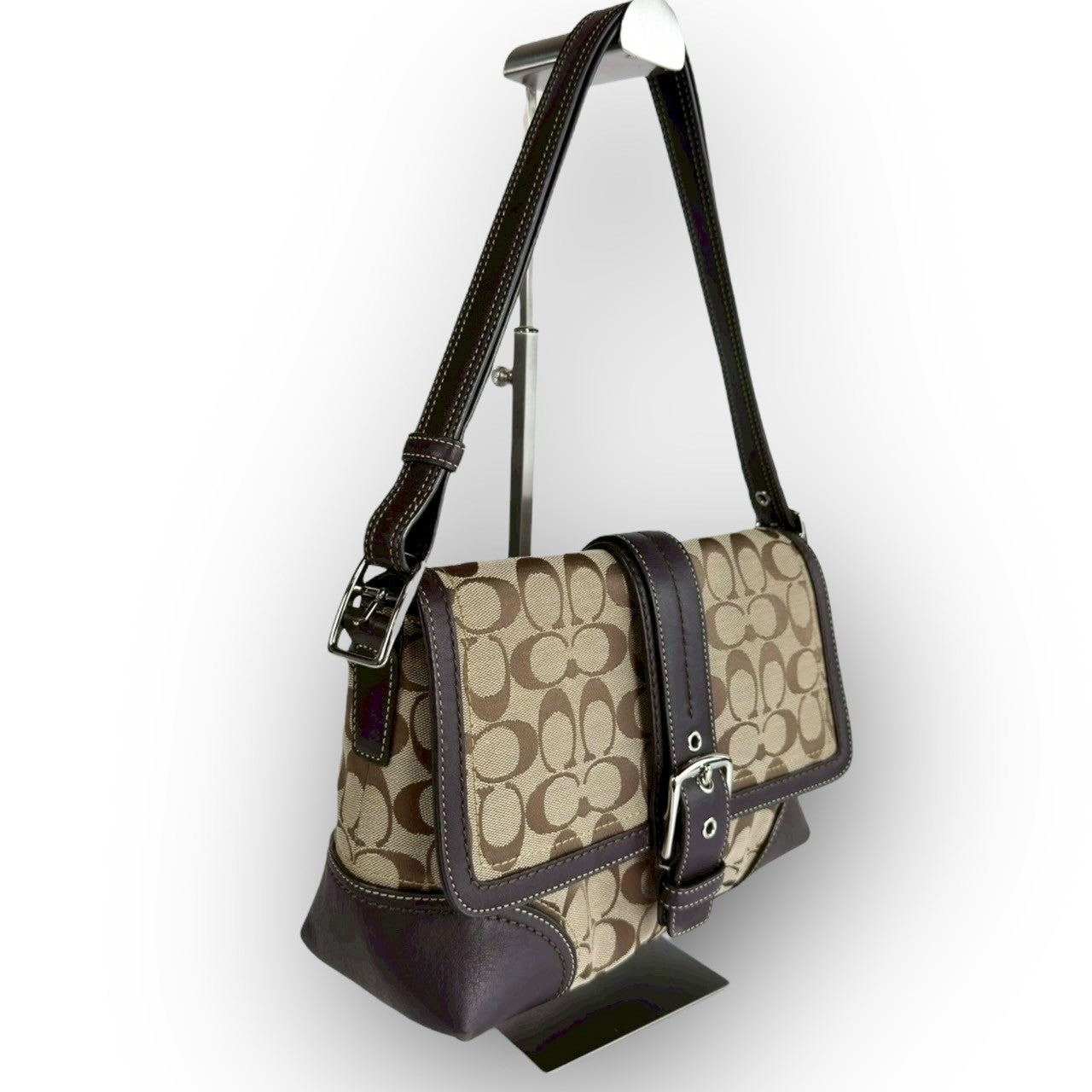 83 COACH コーチ トートバッグ シグネチャー×レザー