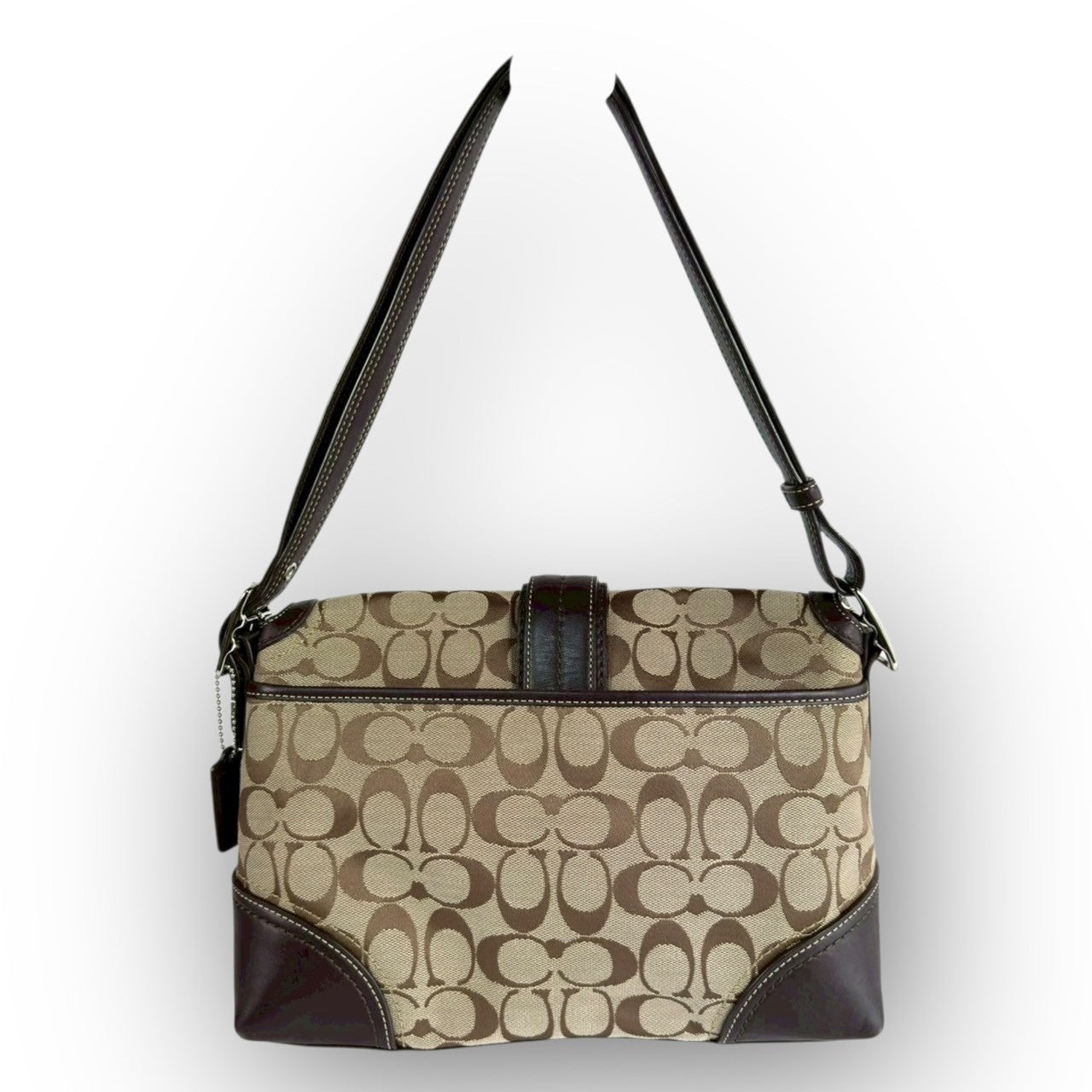 83 COACH コーチ トートバッグ シグネチャー×レザー