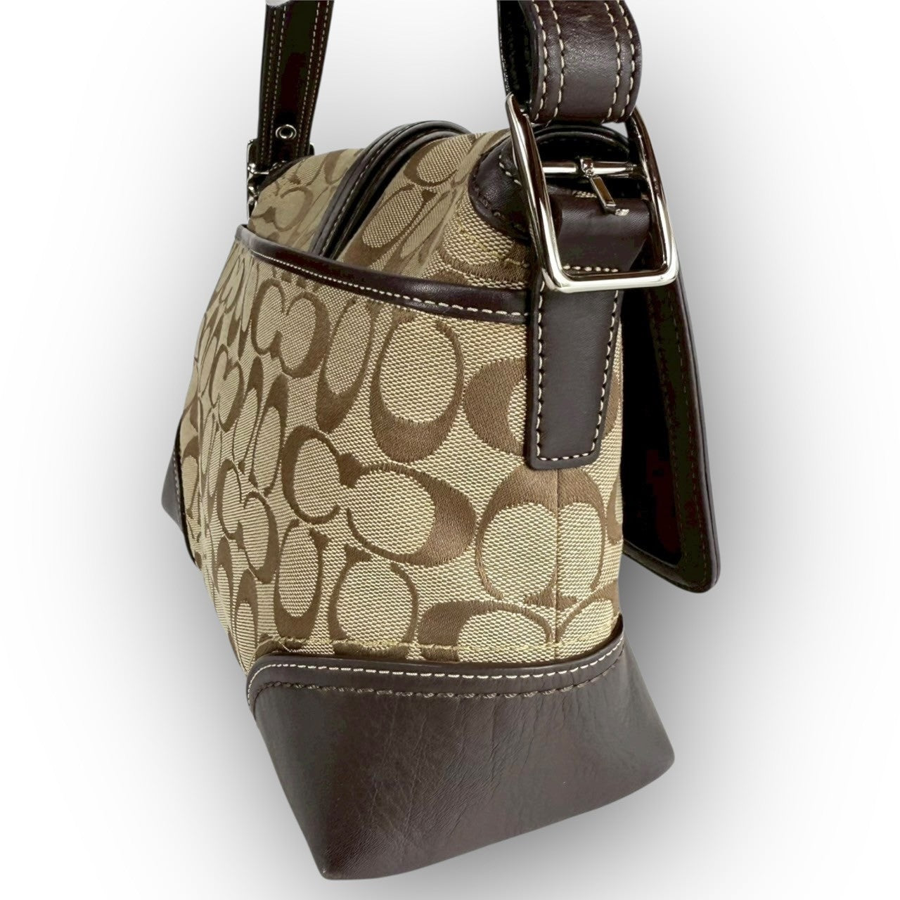 83 COACH コーチ トートバッグ シグネチャー×レザー