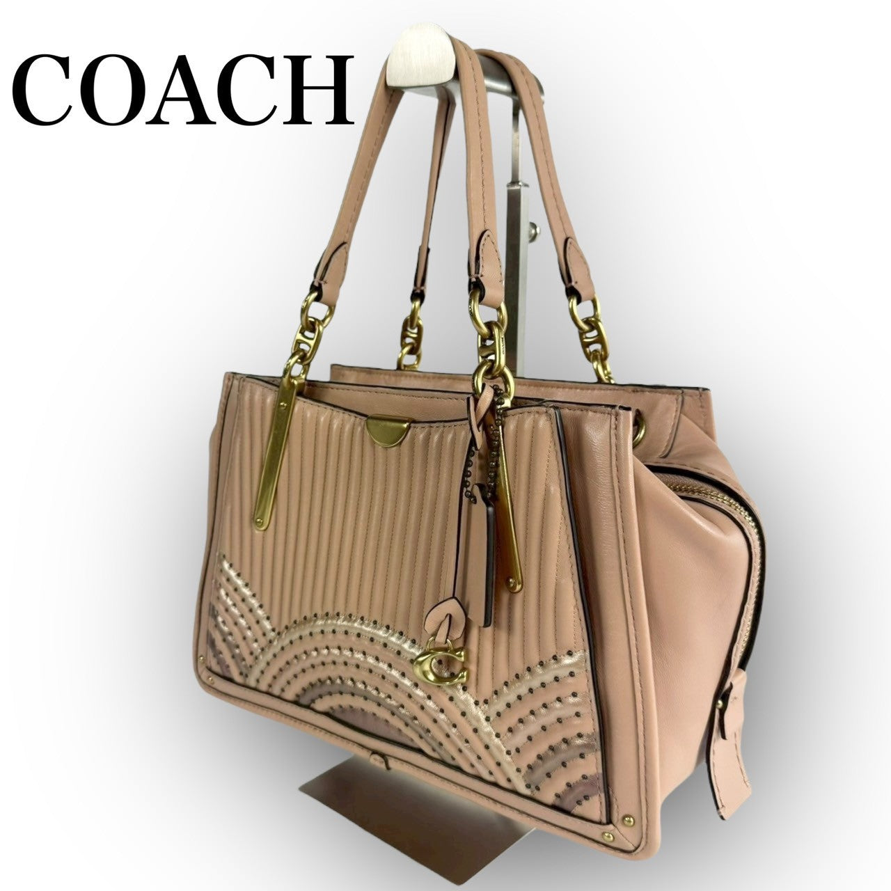 85 COACH コーチ ハンドバッグ サーモンピンク K1880 68814