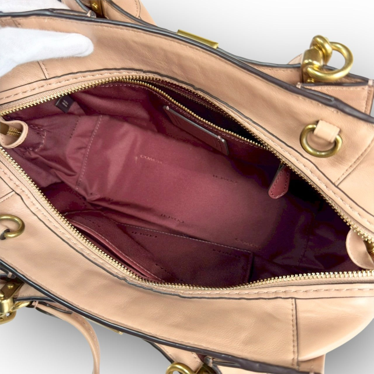 85 COACH コーチ ハンドバッグ サーモンピンク K1880 68814