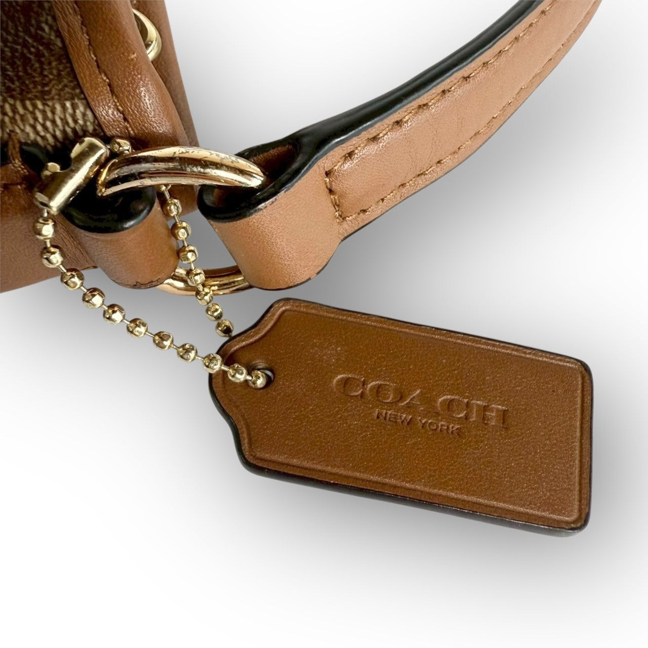 91 COACH コーチ ショルダーバッグ シグネチャー ブラウン J1677-F38402